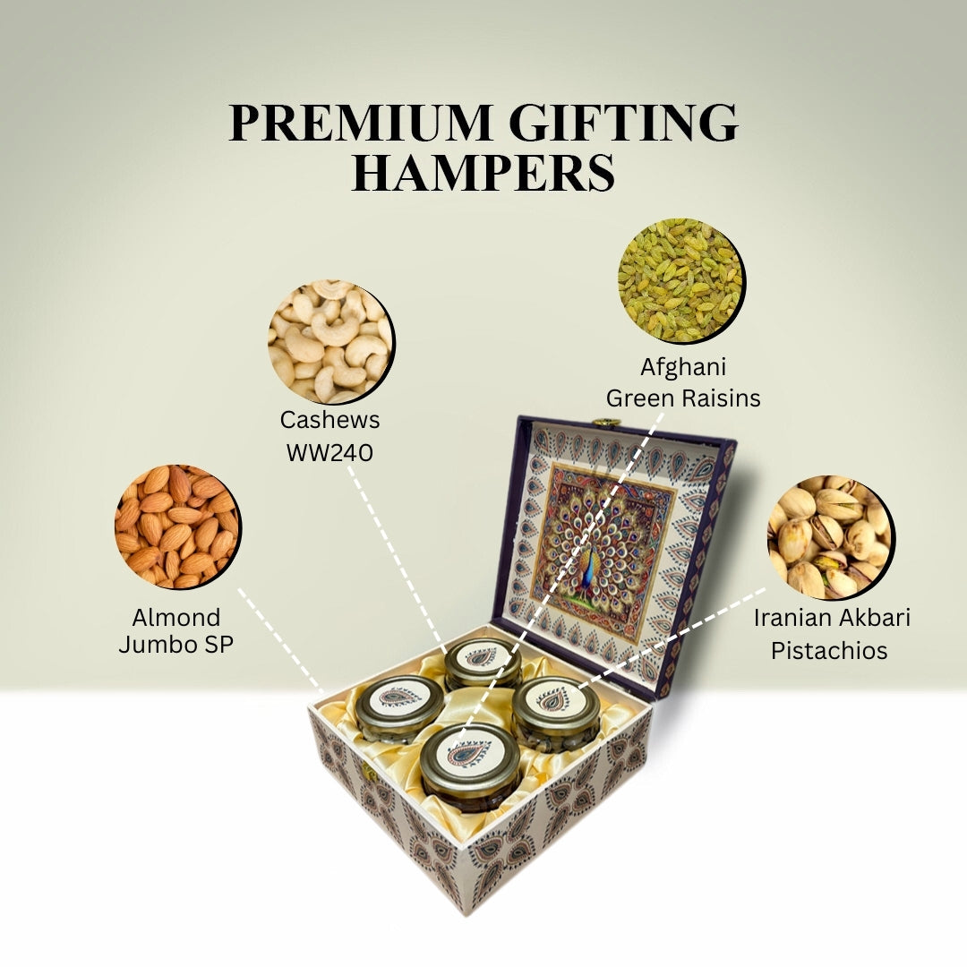 4 Glass Jar Luxury Diwali Gift Hamper 750gm