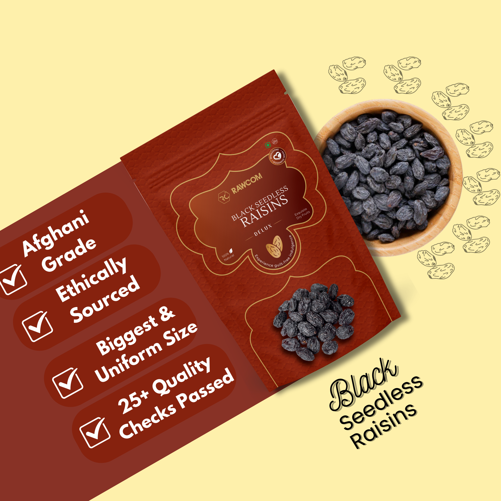 Afghani Seedless Raisins Black